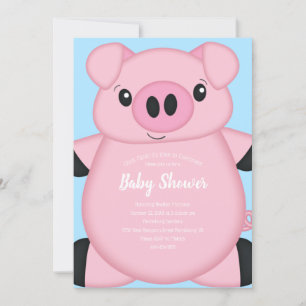 Baby shower Blauw Varkens Kaart
