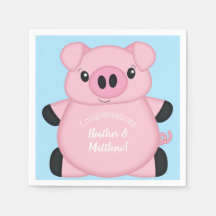 Baby shower Blauw Varkens