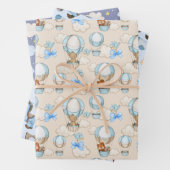 Baby shower blauw waterverf inpakpapier (In situ)