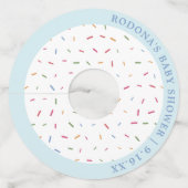 Baby shower blauw wijnglaslabel (Voorkant)