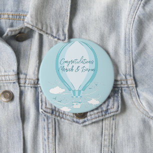 Baby shower Blauwe Button voor warme luchtballon