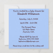 Baby shower Blauwe en bruine Giraffe Kaart (Achterkant)