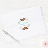 Baby shower Blauwe en chocolade Donuts Hartelijk d Ronde Sticker (Envelop)