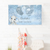 Baby shower blauwe olifant spandoek (Insitu)