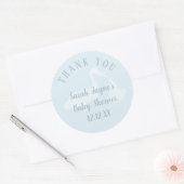Baby shower Blauwe Ooievaar Dank u Sticker (Envelop)