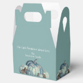 Baby shower blauwe pompoen Waterverf Bedankdoosjes (Geopend)
