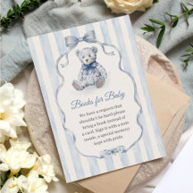 Baby Shower Blauwe Teddybeer Jongen