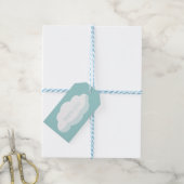 Baby shower (Blauwgroen) Dank u Cadeaulabel (Met Touw)
