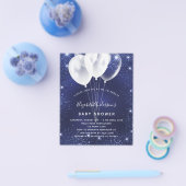 Baby shower - blauwhelm - begrotingsuitnodiging flyer (Enkel)