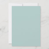 Baby Shower- Bleek Turquoise en Groene Bladeren Kaart (Achterkant)