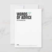 Baby shower Bleu à bulle Carte de conseil maman (Devant)