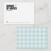 Baby shower Bleu à bulle Carte de conseil maman (Devant / Derrière)