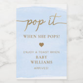 Baby shower bleu Aquarelle Favoriser Étiquette bou (Étiquettes simples)