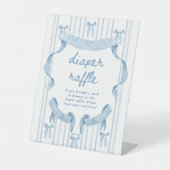 Baby shower Bleu Bow Boy Déchets Signe Raffin (Recto)