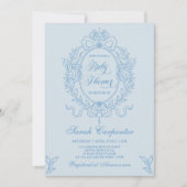 Baby shower Bleu Bow Boy Invitation Vintage (Devant)
