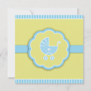 Baby shower bleu Boy Flat Invitation