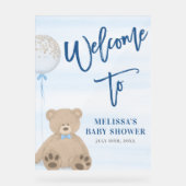 Baby shower Bleu Boy Teddy Bear Bienvenue (Recto)