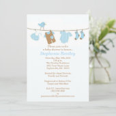 Baby shower Bleu Buisier 5x7 Invitation (Debout devant)