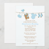 Baby shower Bleu Buisier 5x7 Invitation (Devant / Derrière)