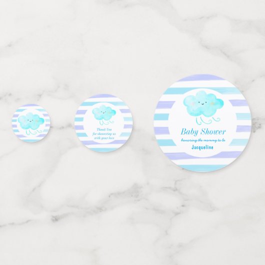 Baby shower bleu Cute Table Nuage Confetti (Devant)