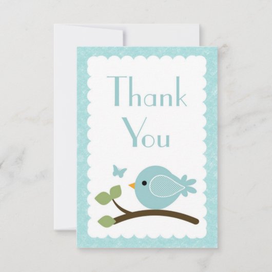 Baby shower bleu de cartes de note de Merci (Devant)