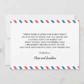 Baby shower bleu de l'avion Vintage Merci (Dos)