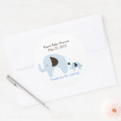 Baby shower bleu Dottie Elephant Favoriser Sticker (Enveloppe)