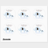 Baby shower bleu Dottie Elephant Favoriser Sticker (Feuille)