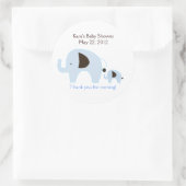 Baby shower bleu Dottie Elephant Favoriser Sticker (Sac)