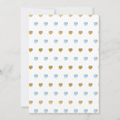 Baby shower Bleu et Gold fille jumeaux Invitation (Dos)