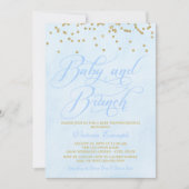Baby shower Bleu Gold Boy Brunch Invitations (Devant)