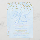 Baby shower Bleu Gold Boy Brunch Invitations (Devant / Derrière)