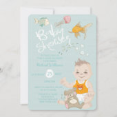 Baby shower Bleu Invitation de mermaid Ocean Boy (Devant)