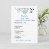 Baby shower Bleu Invitation du jeu (Debout devant)