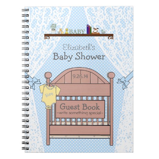 Baby shower bleu - Livre d'invité (Devant)