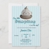 Baby shower bleu mignon Petit Dumpling Invitation (Devant)