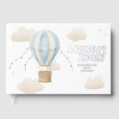 Baby shower bleu montgolfière aventure (Recto)