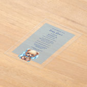 Baby shower bleu ours Teddy Acrylique Invitation (Poser)