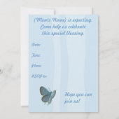 Baby shower Bleu Papillon Invitation (Dos)