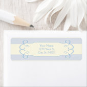 Baby shower bleu petit garçon, Étiquette de adress (En situation)