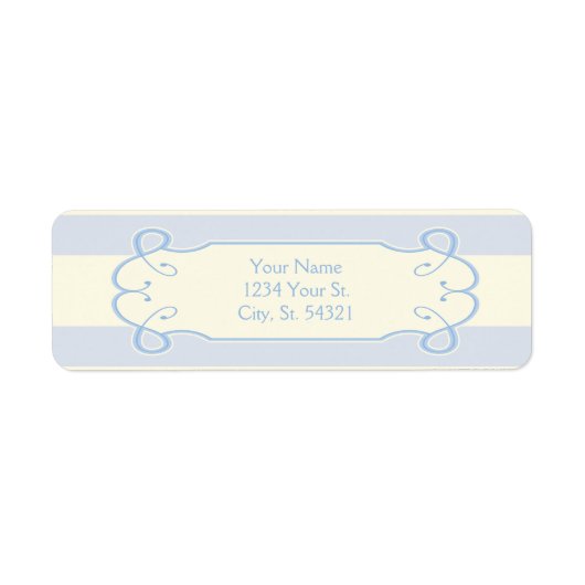 Baby shower bleu petit garçon, Étiquette de adress (Devant)