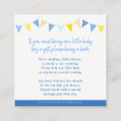 Baby shower bleu rocking cheval réserver cartes (Dos)