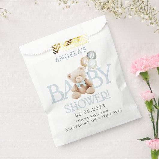 Baby shower bleu Teddy Bear Favoriser les sacs (Scellé)