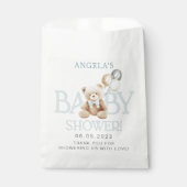 Baby shower bleu Teddy Bear Favoriser les sacs (Devant)