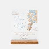 Baby shower Bleu Teddy Bear Raffin (Recto)