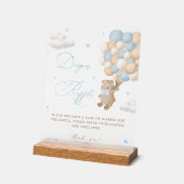 Baby shower Bleu Teddy Bear Raffin (Angle)