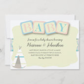Baby shower Blocs Boho Tribal Plaid Invitation (Devant)