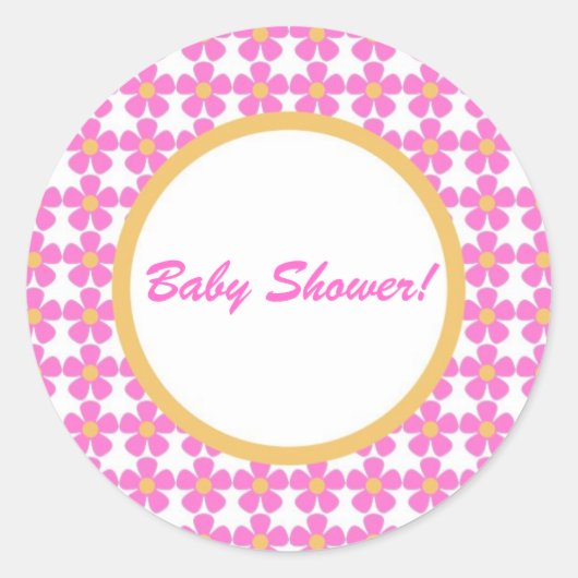 Baby shower Bloemen Sticker (Voorkant)