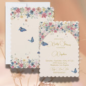 Baby shower Bloemenveld Elegant Modern Goud Kaart