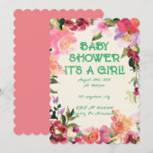 BABY SHOWER BLOEMIG BLOS SAVE THE DATE (Voorkant / Achterkant)